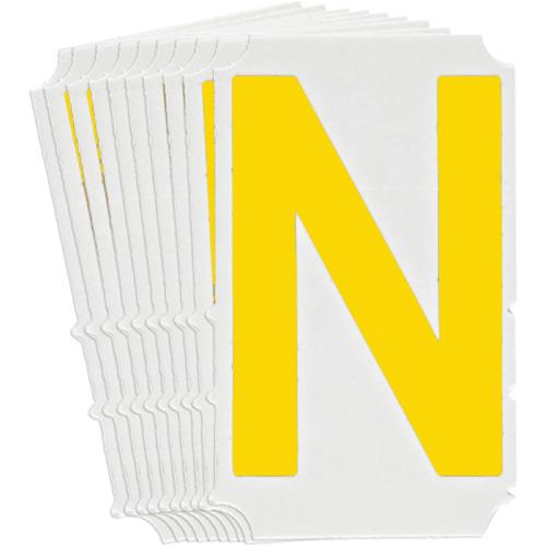 Quick-Align® Individual Gothic Number & Letter Labels - N, Yellow, 3"