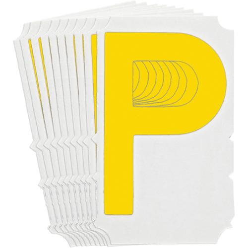 Quick-Align® Individual Gothic Number & Letter Labels - P, Yellow, 3"