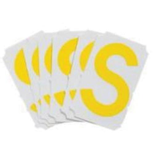 Quick-Align® Individual Gothic Number & Letter Labels - S, Yellow, 3"