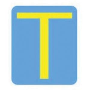 Quick-Align® Individual Gothic Number & Letter Labels - T, Yellow, 3"