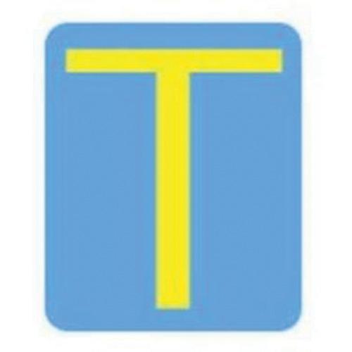 Quick-Align® Individual Gothic Number & Letter Labels - T, Yellow, 3"