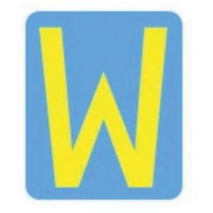 Quick-Align® Individual Gothic Number & Letter Labels - W, Yellow, 3"