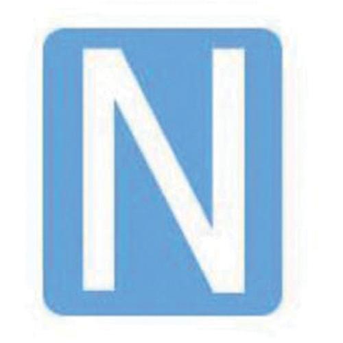 Quick-Align® Individual Gothic Number & Letter Labels - N, White, 3"