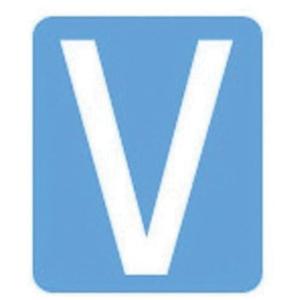 Quick-Align® Individual Gothic Number & Letter Labels - V, White, 3"