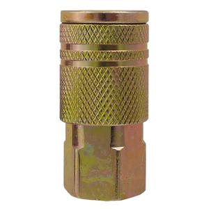 Quick Couplers - 1/4" Industrial, One Way Shut-Off - Manual Couplers - Brass, 1/4" (F) NPT