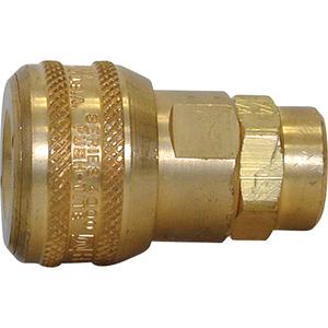 Quick Couplers - 3/8" Industrial, One Way Shut-Off - Automatic Couplers - Brass, 1/2" (F) NPT