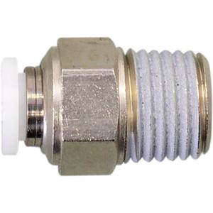 Topfit Male Threaded Straight Connector Fitting - Polymer, 1/8", 1/16" NPT, 150 PSI, 0 to 60 °C