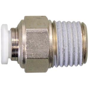 Topfit Male Threaded Straight Connector Fitting - Polymer, 1/2", 1/2" NPT, 150 PSI, 0 to 60 °C