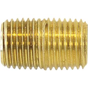 Close Pipe Nipple - 1/2" NPT (M), Brass