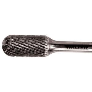 Double Cut Cylindrical Round Nose Carbide Burr - 1/2", 1/4", 1", Stainless Steel & Steel