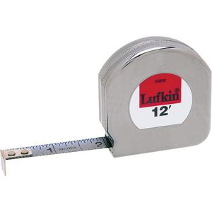 Mezurall® Chrome Clad® A8 Tape Measure - 12', 1/2", SAE, A8, Clearcoat, 2.25"