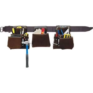 Deluxe Contactor's Tool Belt - Tan, Leather, 3"
