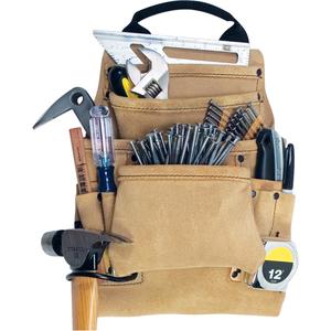 Carpenter's Nail and Tool Pouch - Leather, Beige, 10, Multiple Tool Holder