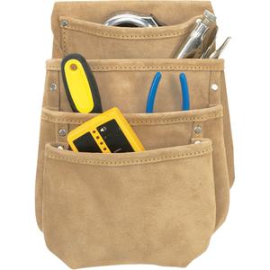 Drywall Tool Pouch - Leather, Beige, 4, Multiple Tool Holder