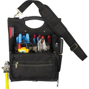 Zippered Professional Electrician's Tool Pouches - Black, Polyester, 21, Professional