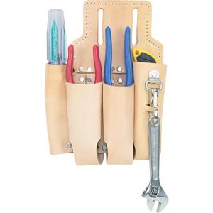 4-Way Lineman Tool Pouches - Leather, Beige, 4, Multiple Tool Holder