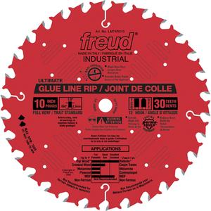 Heavy-Duty Glue Line Ripping Saw Blades - 12", 1", 40, Wood, 0.118, TCG