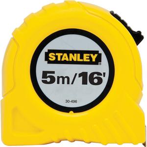 Tape Measure - 16'/5 m, 3/4", Imperial & Metric, Yellow, Polymer, 16" & 19.2"