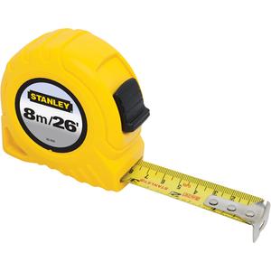 High Impact Measuring Tape - 26', 1", in/ft., 16/19.2", Yellow