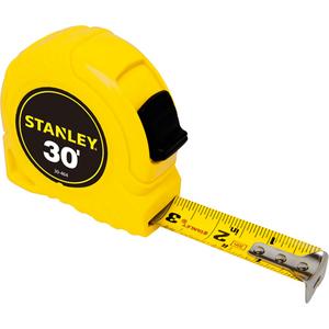 Tape Measure - 30', 1", Imperial, Yellow, Polymer, 7', 16" & 19.2"