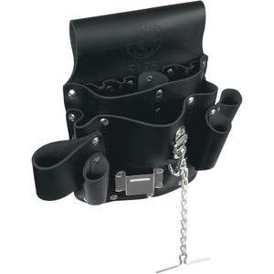 Tool Pouch - Leather, Black, 8, Multiple Tool Holder, 11" X 10"