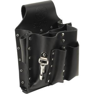 Tool Pouch - Leather, Black, 8, Multiple Tool Holder, 6 3/4" X 9 3/4"