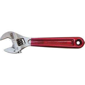 Adjustable Wrench - 4-1/2", 1/2", Chrome/Polished, Plain, Transparent Red