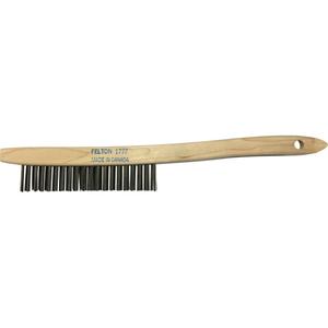 Curved-Handle Scratch Brushes - 6", 14", 3 x 19, 1-1/8", Brass, 0.014", 15/16"