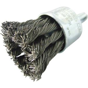 Knotted Wire End Brushes - 1", 0.020", Steel, 1/4", 1", 25000