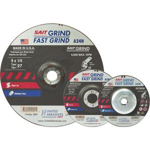 A24N Fast Grinding Wheel - 4-1/2", 1/4", 7/8", 13300, 27, Aluminum Oxide