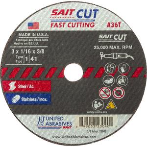 Cut-Off Wheel (A36T) - 13", 0.035", 3/8", 25000, 1, Aluminum Oxide