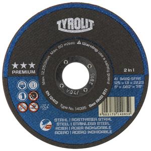 Premium 2-In-1 Thincut Cut-Off Wheels - 4-1/2", 1/16", 7/8", 13300, 1, Aluminum Oxide, Premium 3 Star 2-in-1 Thincut, A 46 Q