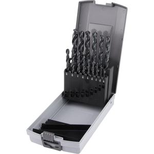 Jobber Length Drill Bit Set - 15, High Speed Steel, ANSI, 4XD, 118°, Steam Oxide