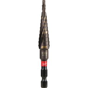 #1 Shockwave™ Impact Duty™ Step Drill Bit - Titanium, 1-1/8", 1/2", 1/32", 3-3/4", Spiral, 1/4"