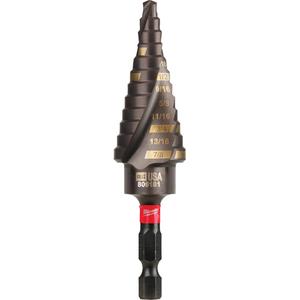 #4 Shockwave™ Impact Duty™ Step Drill Bit - Titanium, 7/8", 3/16", 1/16", 3-37/64", Spiral, 1/4"