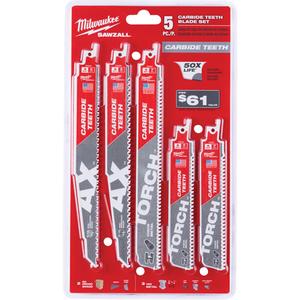 Sawzall® Carbide Teeth Blade Set - 5, 6" - 9", 1/4", Hex