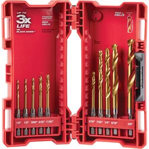 Shockwave™ Red Helix™ Drill Bit Set - 10, Titanium, 135°