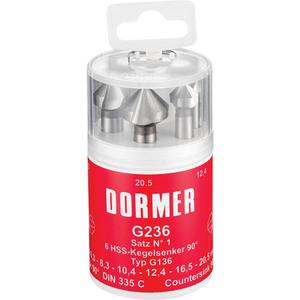 90° Countersink Set - 6, G236, Bright