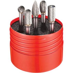 Double Cut Rotary Burr Set - 5, Carbide, 6 mm, S531, Bright