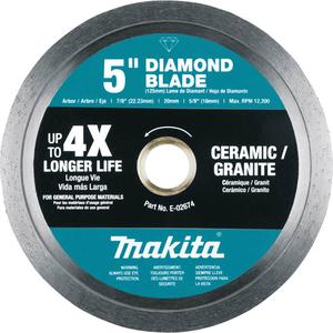 Continuous Rim Diamond Blade - 5", 7/8"/5/8"