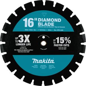 Segmented Rim Diamond Blade - 16", 1"