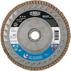 Long Life C-Trim Flap Disc - 40, 60, 80, 120, 4-1/2", 5/8"-11, Zirconia Alumina, 27