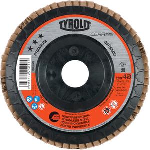 Flap Disc - 40, 60, 80, 4-1/2", 5/8"-11, Ceramic, 27