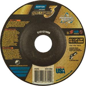 Quantum3™ Grinding Wheel - 4-1/2", 1/4", 7/8", 13580, 27, Ceramic Alumina