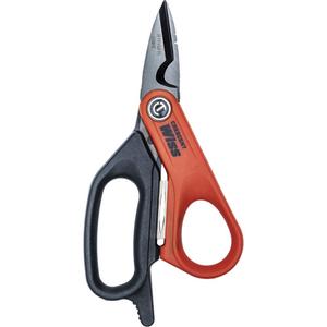 Electrician's Data Shears - 6", Rings, Offset, Ambidextrous, 19-23 AWG