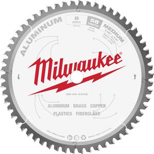 Aluminum Cutting Circular Saw Blade - 8", 5/8", 58, Plastic/Non-Ferrous, '-6°, 1/16" - 1/4", 0.094"