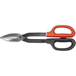 Tinner Snips - 2-3/4", 12-1/4", Rings, Black/Orange, Straight
