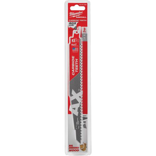 The Ax™ Sawzall® Blade - 9", 1", 0.05", 5, Carbide
