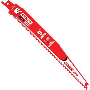 Demo Demon Reciprocating Saw Blade for Nail Embedded Wood Cutting - 9", 1", 5-7, Carbide