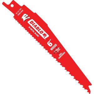 Reciprocating Saw Blade for Nail Embedded Wood - 6", 1", 6-12, Bi-Metal